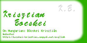 krisztian bocskei business card